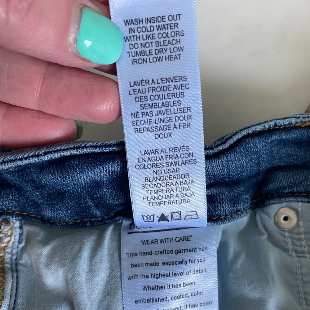 Good American Good Legs High Rise Skinny Jeans Blue GLRH899VT 8/29 Distressed - Picture 8 of 9